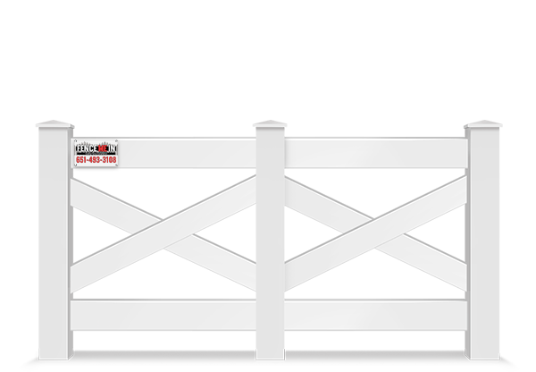 Vinyl Custom Crossbuck Fence in Minneapolis Minnesota