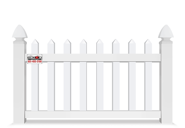 Vinyl Straight Picket Fence in Minneapolis Minnesota