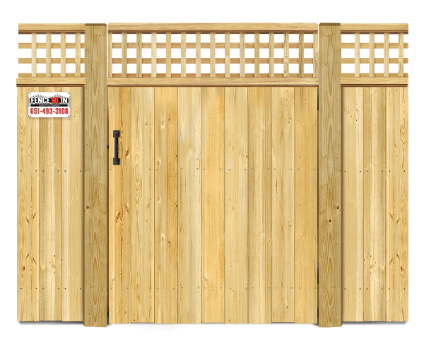 Grid top style gate  - Wood Gate