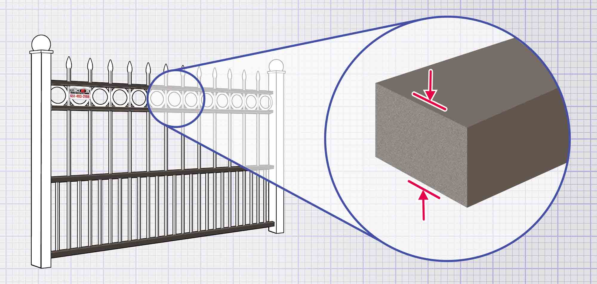 Wrought iron fence features popular in Minneapolis Minnesota