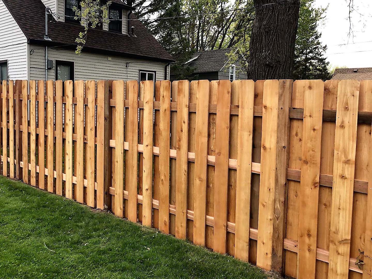 Wyoming MN Shadowbox style wood fence